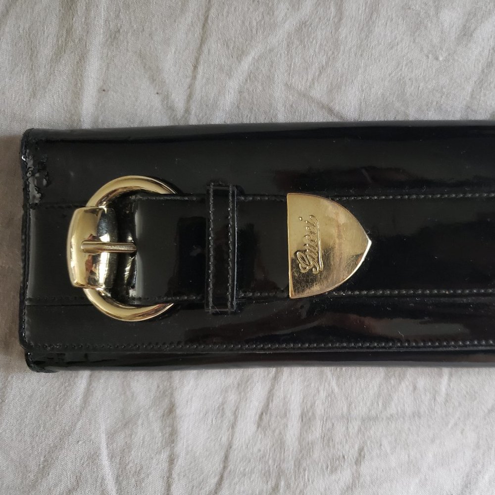 Gucci Patent Leather Buckle Clutch